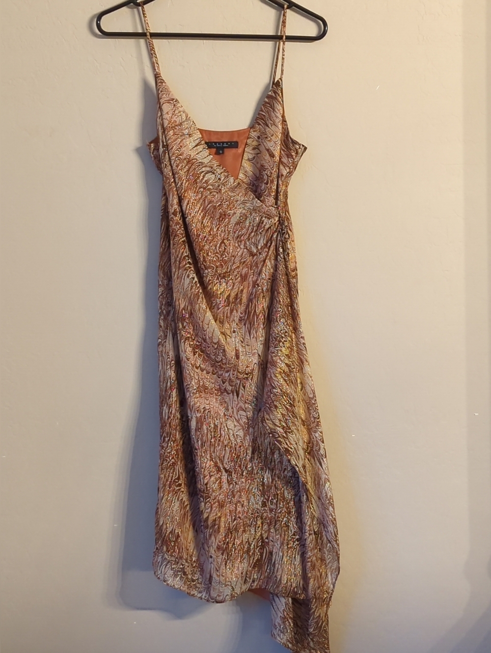 Laundry Ladies Sz 6 Spaghetti Strap Midi Dressy Asymmetrical Wrap Around